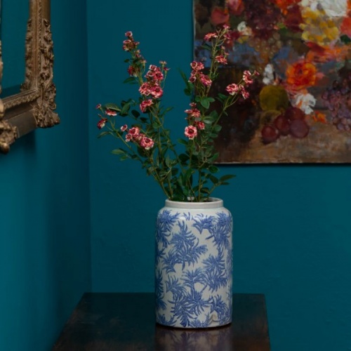 Blue Leaf Vase Medium by Grand Illusions